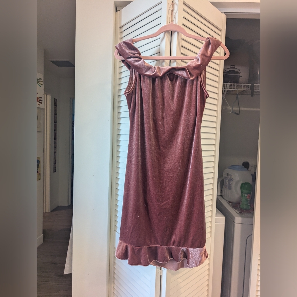Shein‎ Elegant Pink Ruched Velvet Dress Size XL - Picture 3 of 11